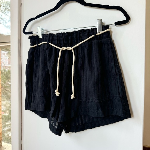 NWT Free People Beach Two Piece Summer Shorts Set Jacket Shirt Black Small - Picture 7 of 10